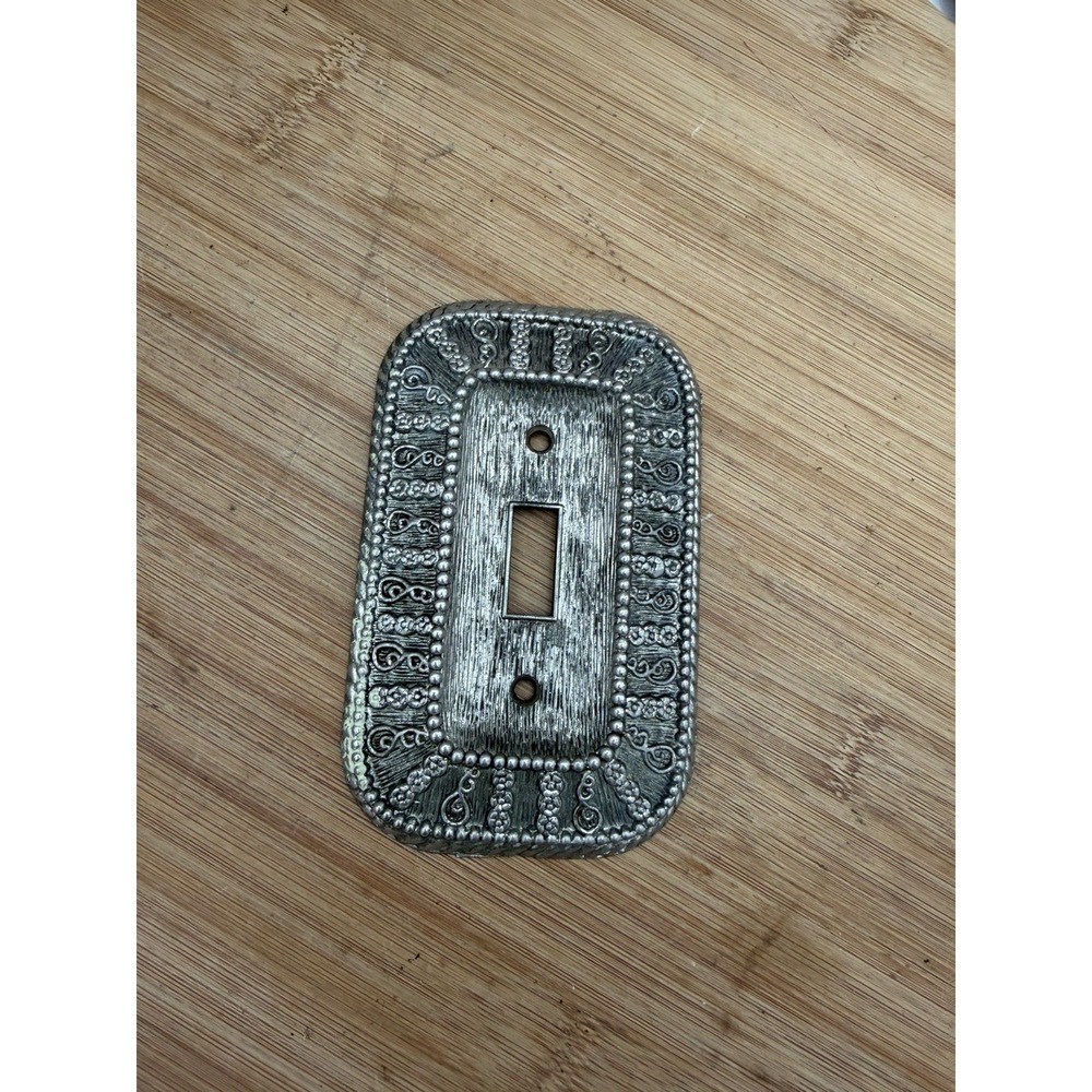Vintage 1968 American Tack Light Switch Cover Silver Tone